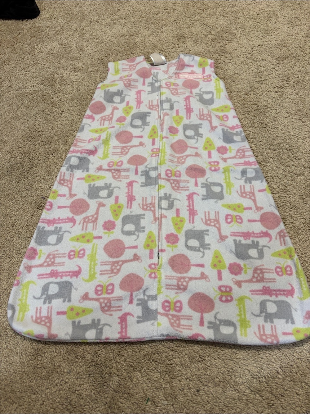 Halo Sleepsack Medijm Pink Elephants and Giraffes
